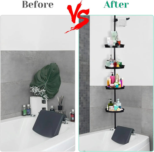 4-Layer Telescopic Corner Storage Rack Bathroom Shampoo and Shower Gel Storage Rack