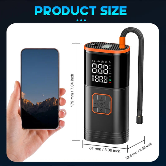 Digital Display Portable USB Rechargeable Air Compressor