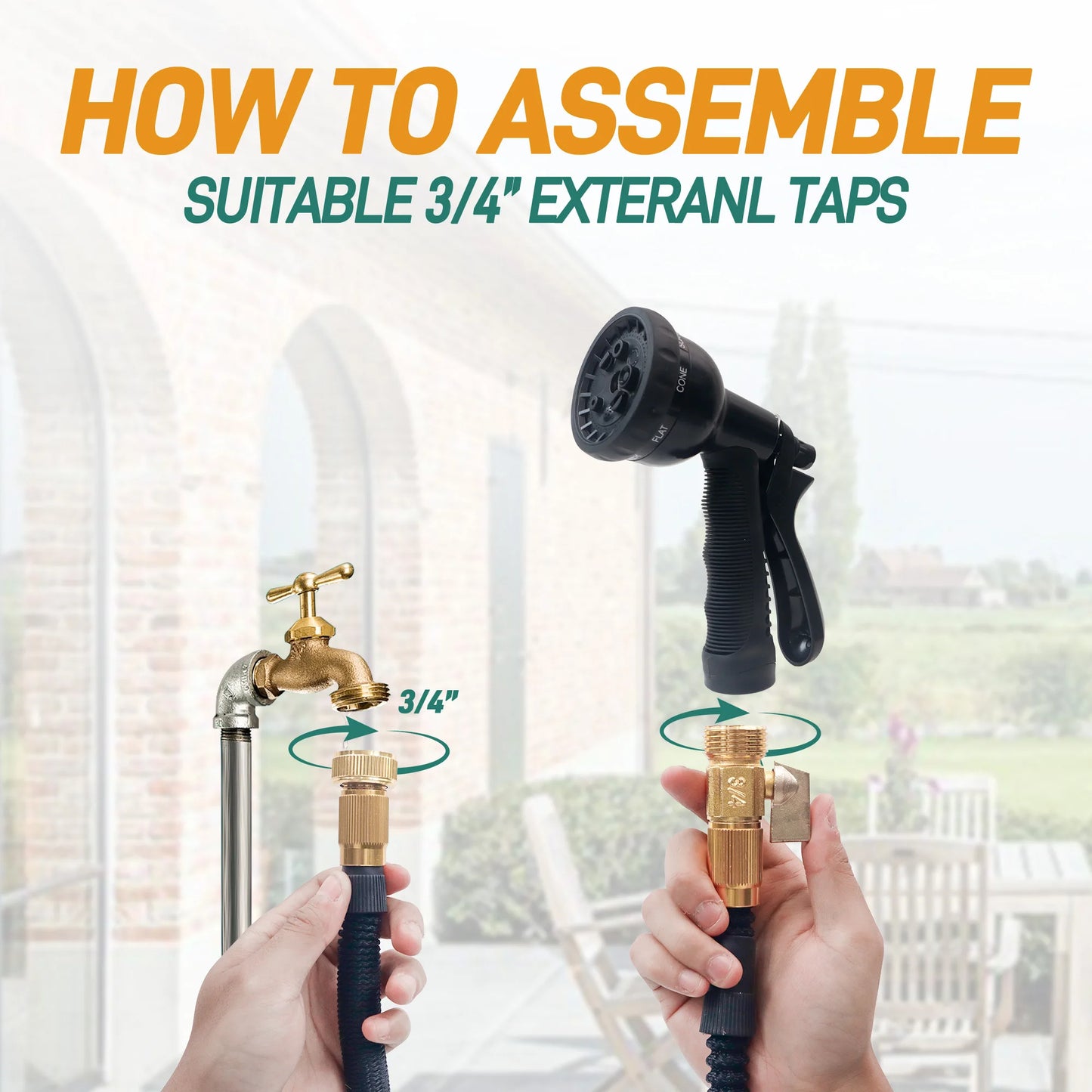 25ft/100ft Expandable Garden Hose With Nozzle