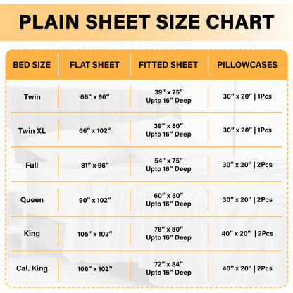 6Pc Solid Sheet Set – Brushed Microfiber, 16" Deep Pockets, with Embroidered & Plain Pillowcases
