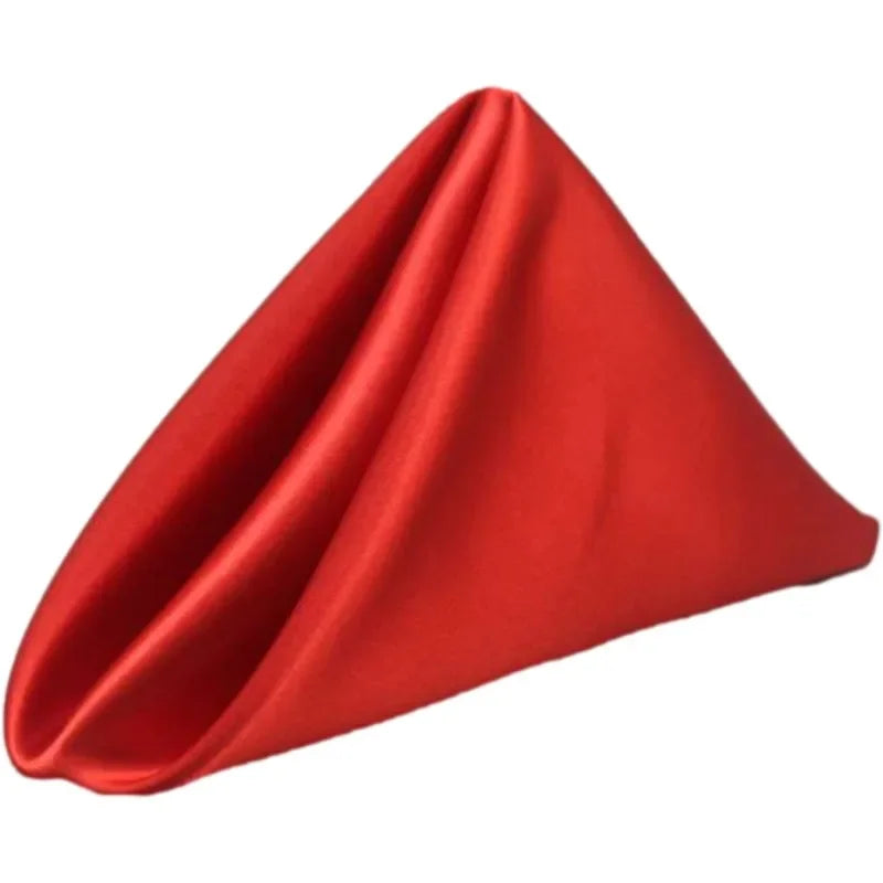 10pcs 35x35cm Square Satin Table Napkins Handkerchief