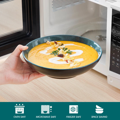 18/24 Piece Reactive Glaze Stoneware Ceramic Plate Set