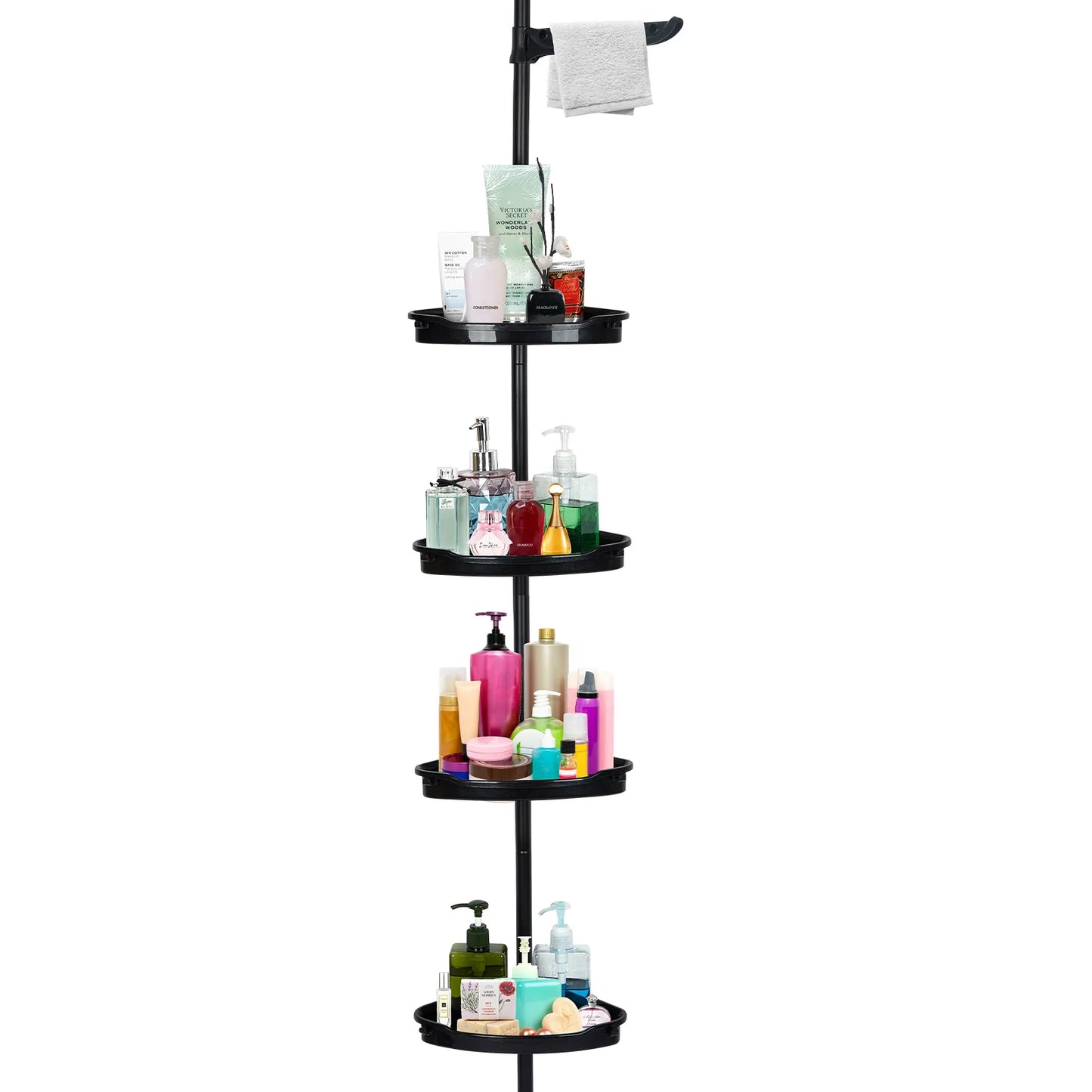 4-Layer Telescopic Corner Storage Rack Bathroom Shampoo and Shower Gel Storage Rack