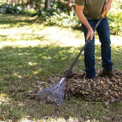 62" Garden Rake with Metal Tines & Fiberglass Handle