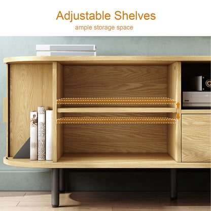 69" TV Stand w/ Power Outlet w/ Storage & Drawers