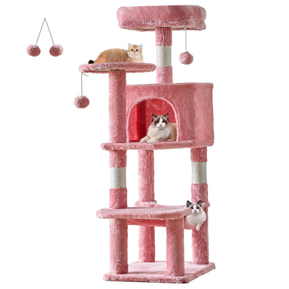 44in Tall Multi-Cat Climbing Tree with Scratching Posts