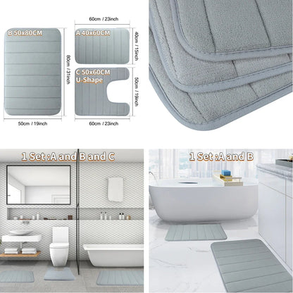 Super Absorbent Memory Foam Non-slip Bath Mat