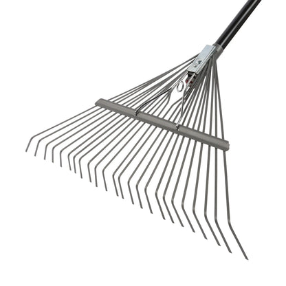 62" Garden Rake with Metal Tines & Fiberglass Handle