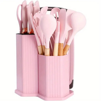 19-Piece Multi-Functional Kitchen Knife Set with Scissors & Cutting Board