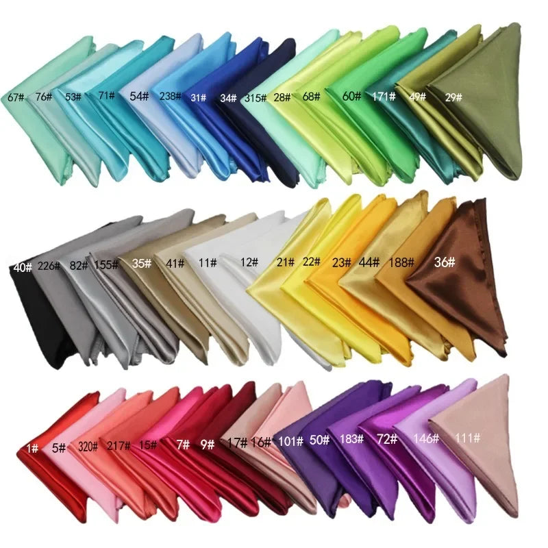 10pcs 35x35cm Square Satin Table Napkins Handkerchief