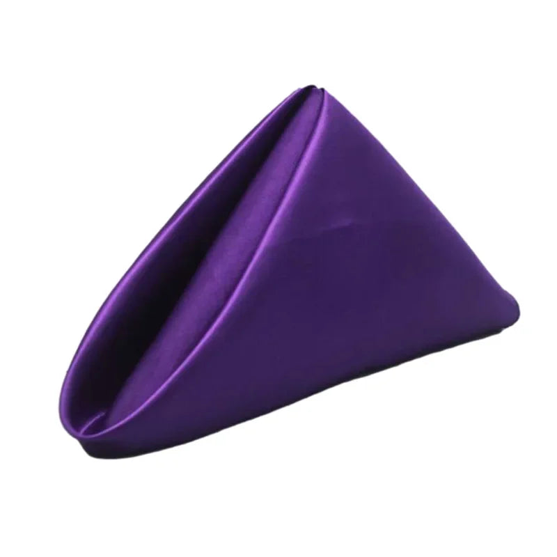 10pcs 35x35cm Square Satin Table Napkins Handkerchief