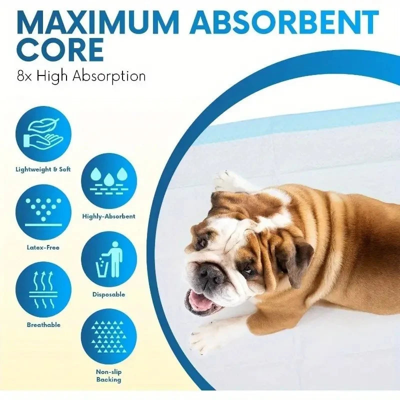 100/50/40PCS Quick-Dry Design Dog Pee Pads with Leak-Proof