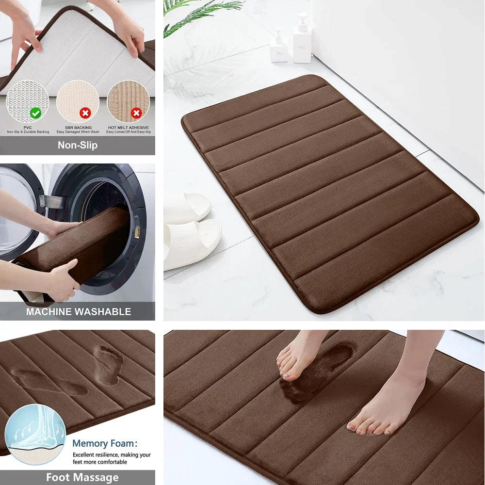 Super Absorbent Memory Foam Non-slip Bath Mat