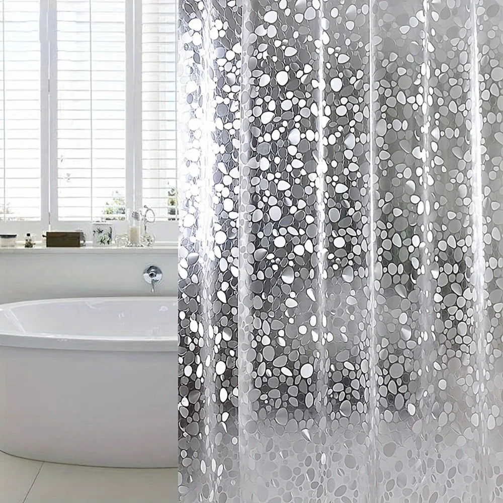 3D Pebble Pattern Shower Heavy-Duty Curtain Liner