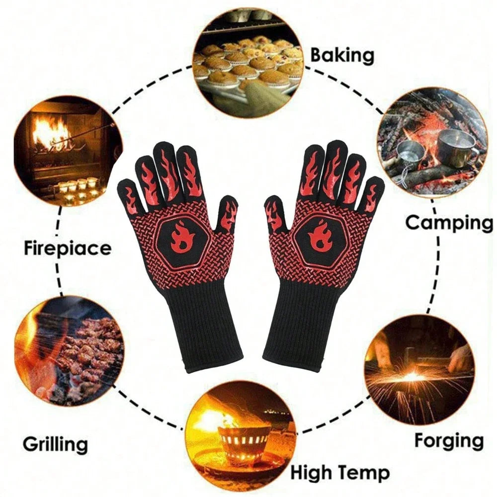 2PCS 500 Heat-insulating Resistant Oven Glove