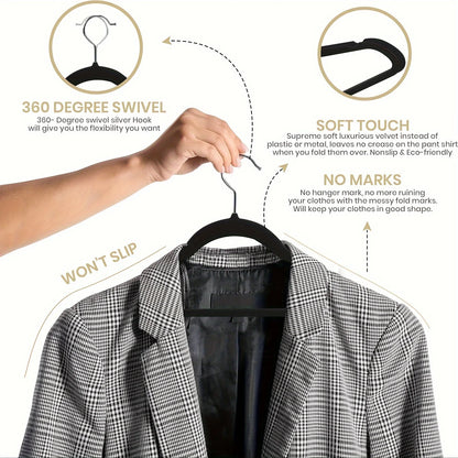 Velvet Hanger Set with Heavy-Duty Non-Slip Grip