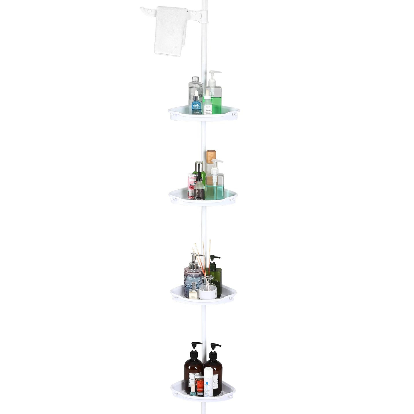 4-Layer Telescopic Corner Storage Rack Bathroom Shampoo and Shower Gel Storage Rack