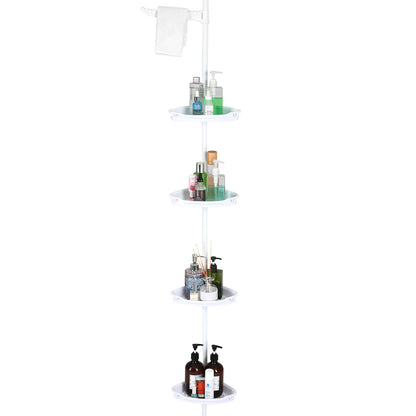 4-Layer Telescopic Corner Storage Rack Bathroom Shampoo and Shower Gel Storage Rack