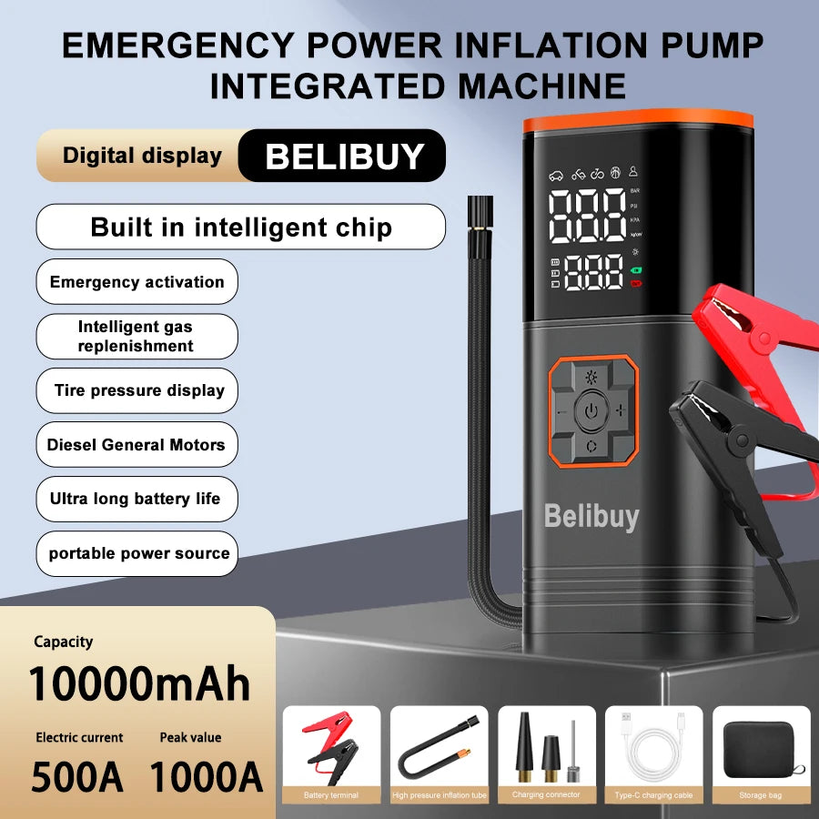 Digital Display Portable USB Rechargeable Air Compressor