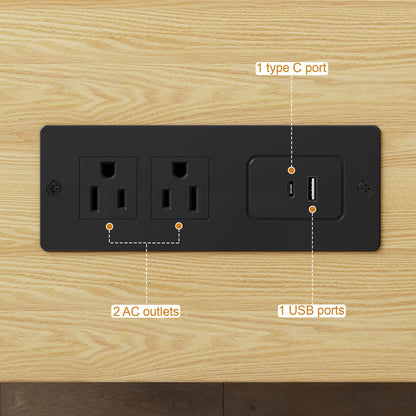 69" TV Stand w/ Power Outlet w/ Storage & Drawers