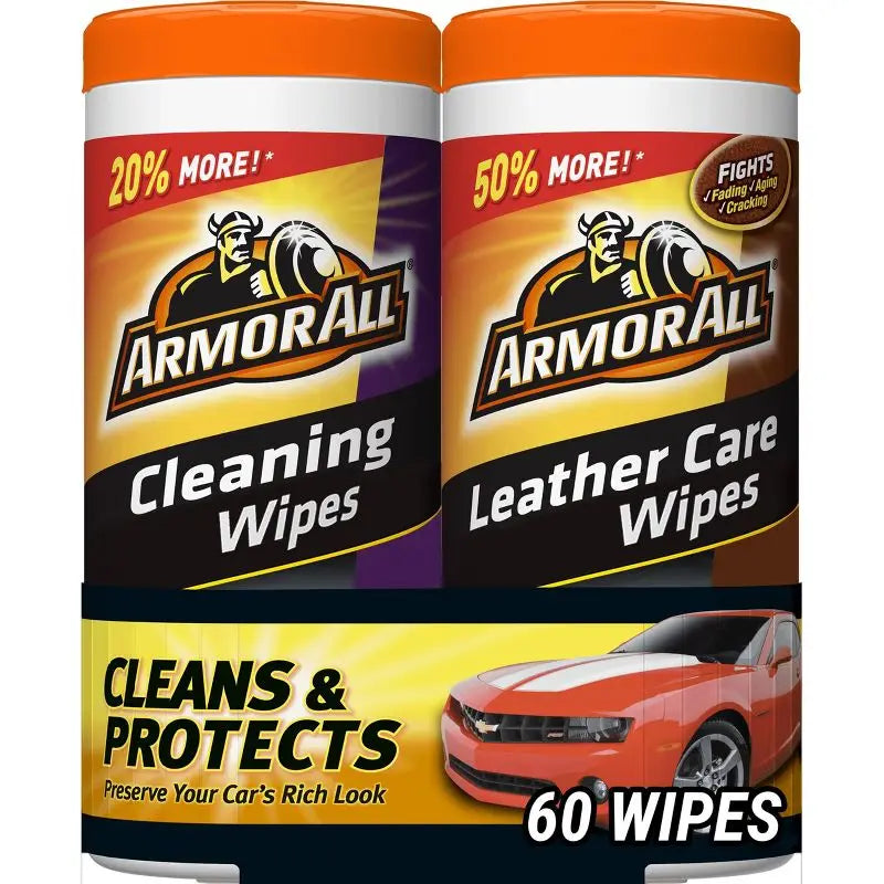 2pk 30ct Automotive Cleaning/Leather Wipes Interior Cleaner