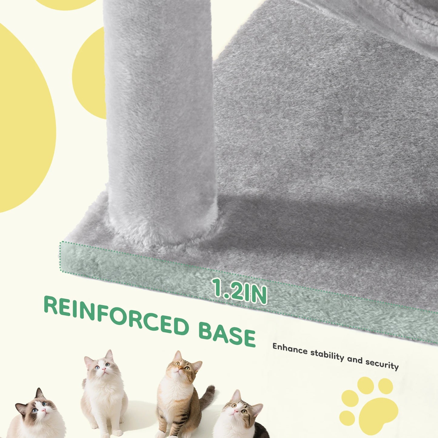 44in Tall Multi-Cat Climbing Tree with Scratching Posts