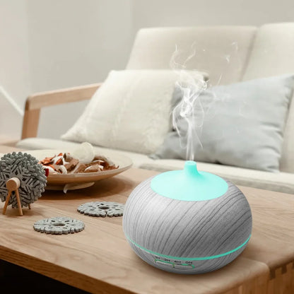 Premium 550ml Wood Grain Essential Oil Diffuser  w/ Remote Control