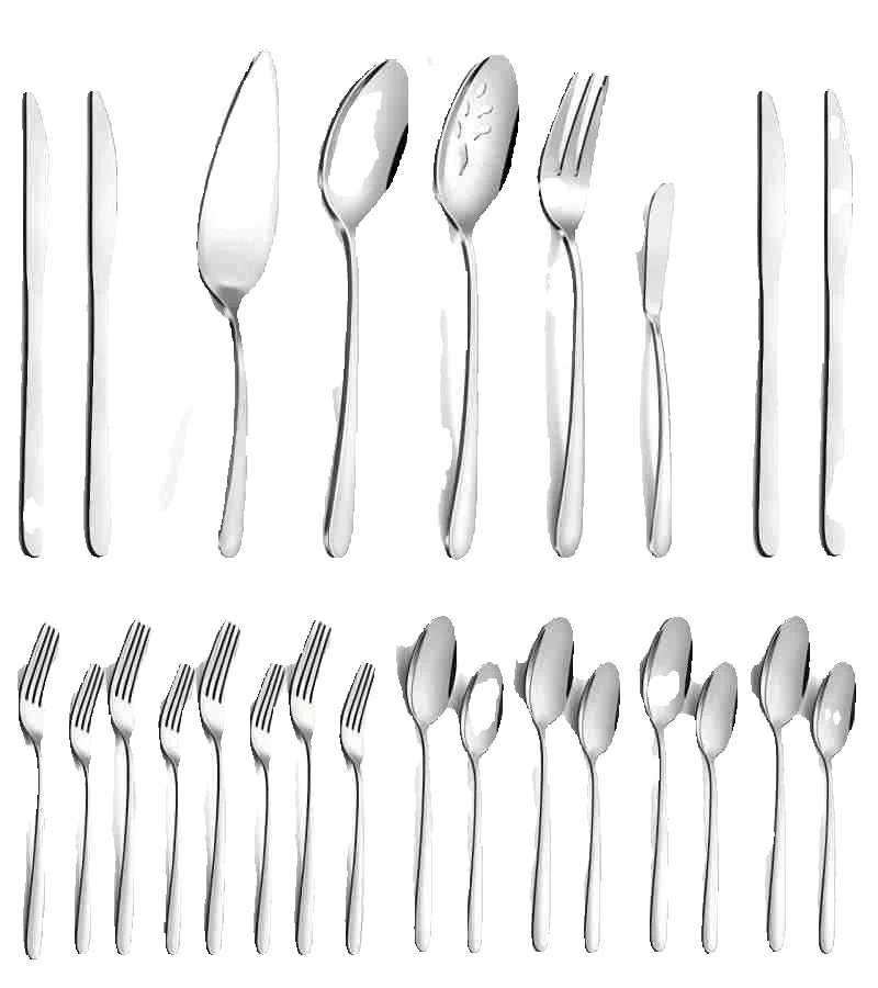 65 Pcs Silverware Set with Serving Set for 12