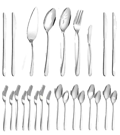 65 Pcs Silverware Set with Serving Set for 12