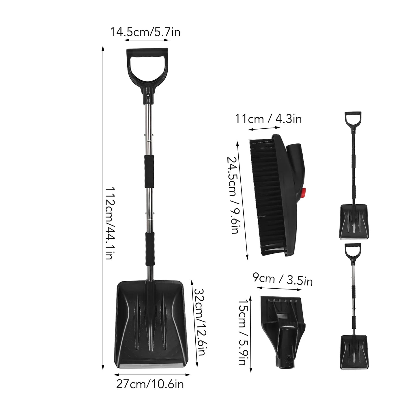Stainless Steel Detachable Car Snow Removal Shovel