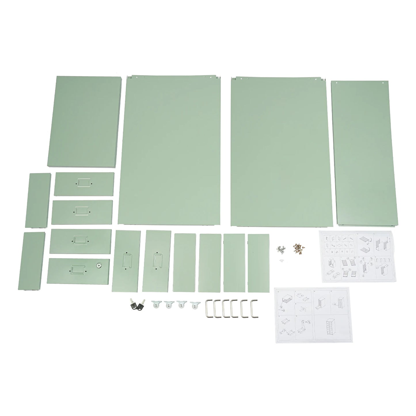 6-Drawer Lockable Rolling Metal File Cabinet