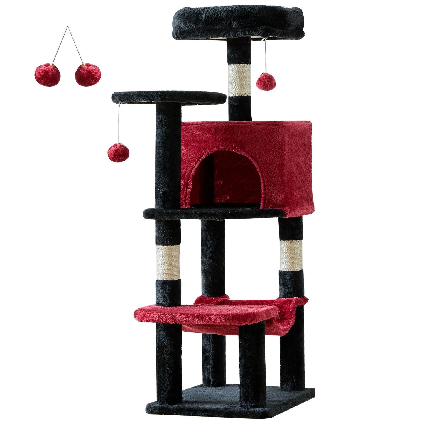 44in Tall Multi-Cat Climbing Tree with Scratching Posts