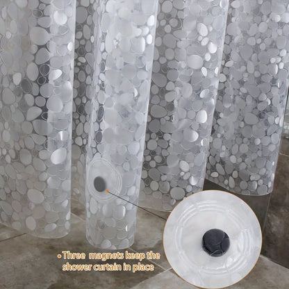 3D Pebble Pattern Shower Heavy-Duty Curtain Liner
