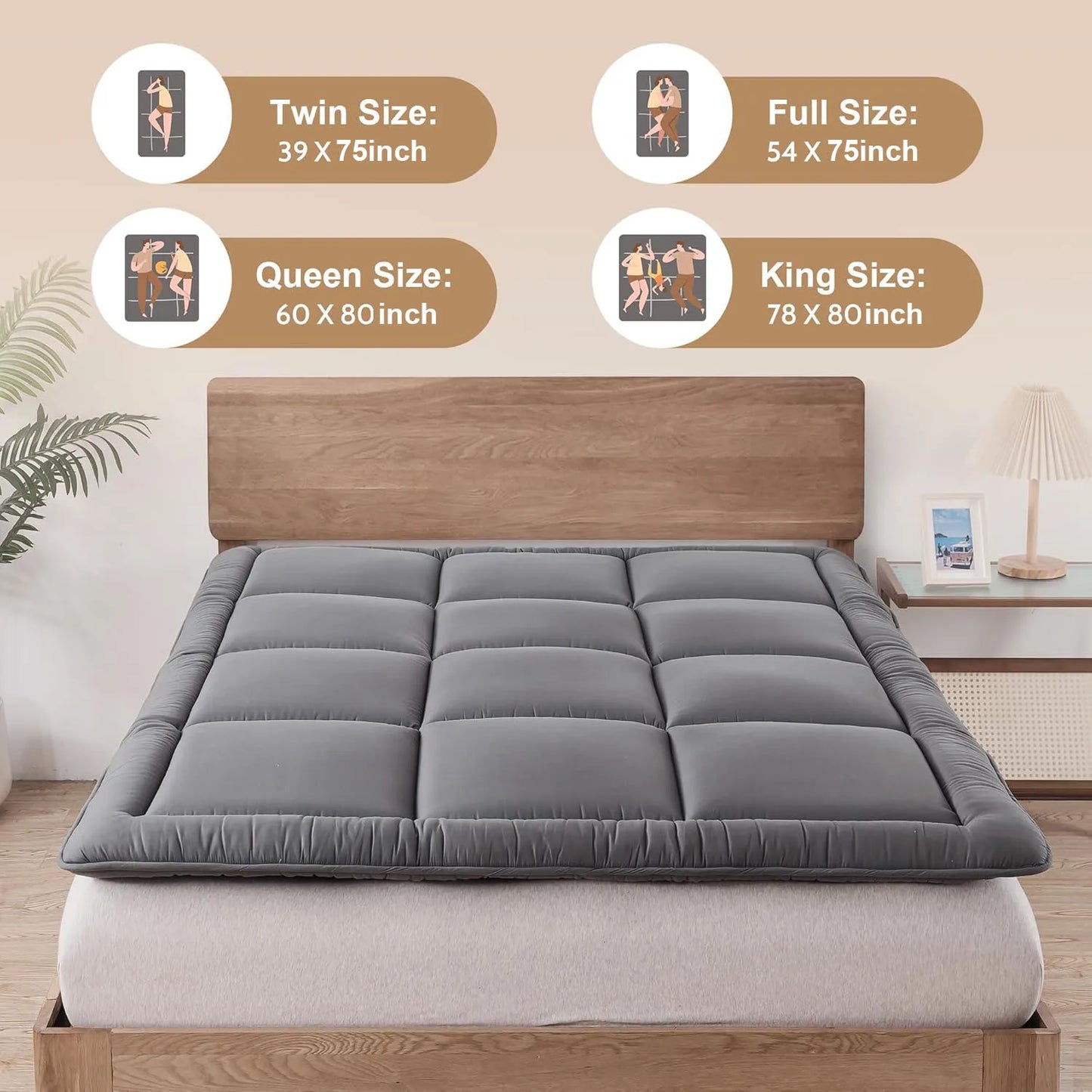 3" Thicken Japanese Floor Mattress Futon Mattress,