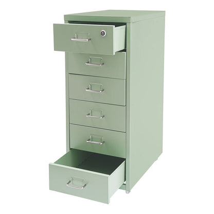 6-Drawer Lockable Rolling Metal File Cabinet
