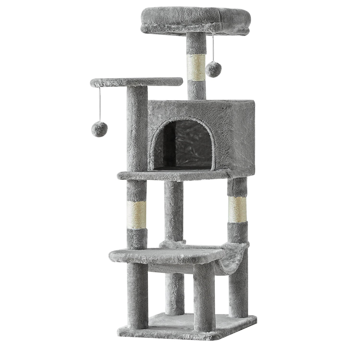 44in Tall Multi-Cat Climbing Tree with Scratching Posts