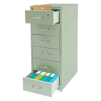 6-Drawer Lockable Rolling Metal File Cabinet