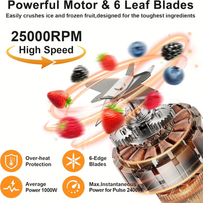 Heavy Duty Auto Clean Professional Blender 55oz Glass Jar & To-Go Cup